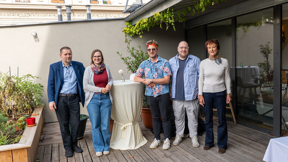 VinziRast Mediengespräch - v.l.n.r. Christian Wetschka, Elena Osenstetter, Ricardo, Matty, Veronika Kerres